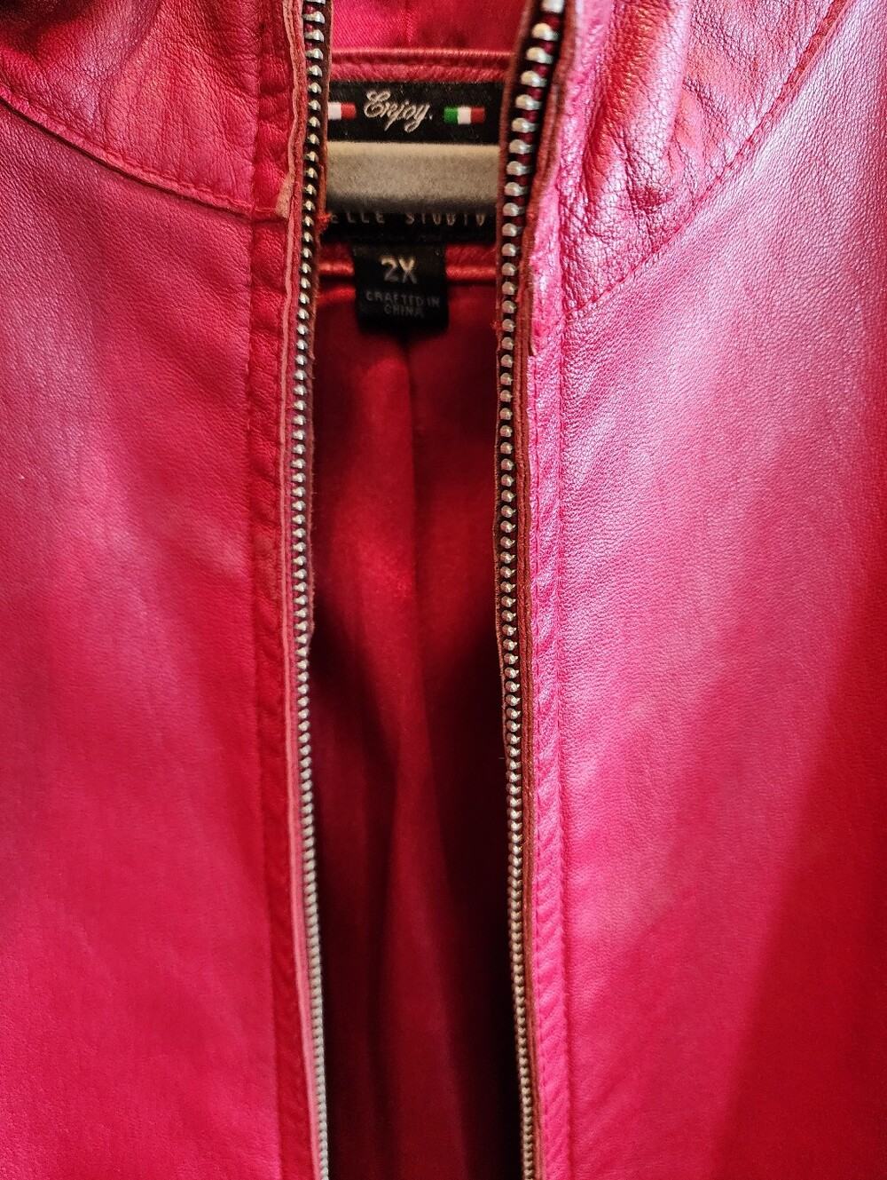 Women’s WILSON LEATHER Red MOTO Jacket PELLE SIZE 2X - Picture 13 of 15